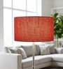 16-Inch Red Jute Fabric Drum Lampshade