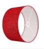 16-Inch Red Jute Fabric Drum Lampshade