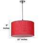16-Inch Red Jute Fabric Drum Pendant Light