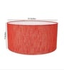 16-Inch Red Texture Fabric Drum Lampshade