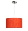 16-Inch Red Texture Fabric Drum Pendant Light