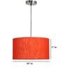 16-Inch Red Texture Fabric Drum Pendant Light