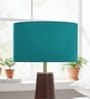 16-Inch Teal Fabric Drum Lampshade