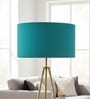 16-Inch Teal Fabric Drum Lampshade