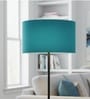16-Inch Teal Fabric Drum Lampshade