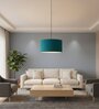 16-Inch Teal Fabric Drum Pendant Light