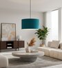 16-Inch Teal Fabric Drum Pendant Light