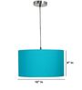16-Inch Teal Fabric Drum Pendant Light