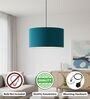 16-Inch Teal Fabric Drum Pendant Light