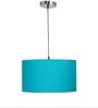 16-Inch Teal Fabric Drum Pendant Light