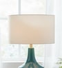 16-Inch White Fabric Drum Lampshade