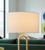 16-Inch White Fabric Drum Lampshade