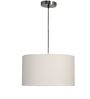 16-Inch White Fabric Drum Pendant Light