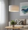 16-Inch White Fabric Drum Pendant Light