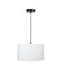 16-Inch White Fabric Drum Pendant Light, Modern Hanging Ceiling Lamp