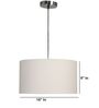 16-Inch White Fabric Drum Pendant Light