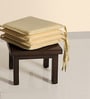 Cream Solid Cotton 16x16 Inches Chair Pads (Set of 2)