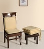 Cream Solid Cotton 16x16 Inches Chair Pads (Set of 2)