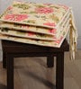 Polyester Cream Cotton Filled 16X16 Inch Chair Pads (Set Of 4)