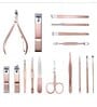 16PCS Manicure Pedicure Kit Stainless Steel Grooming Set (Black Case)