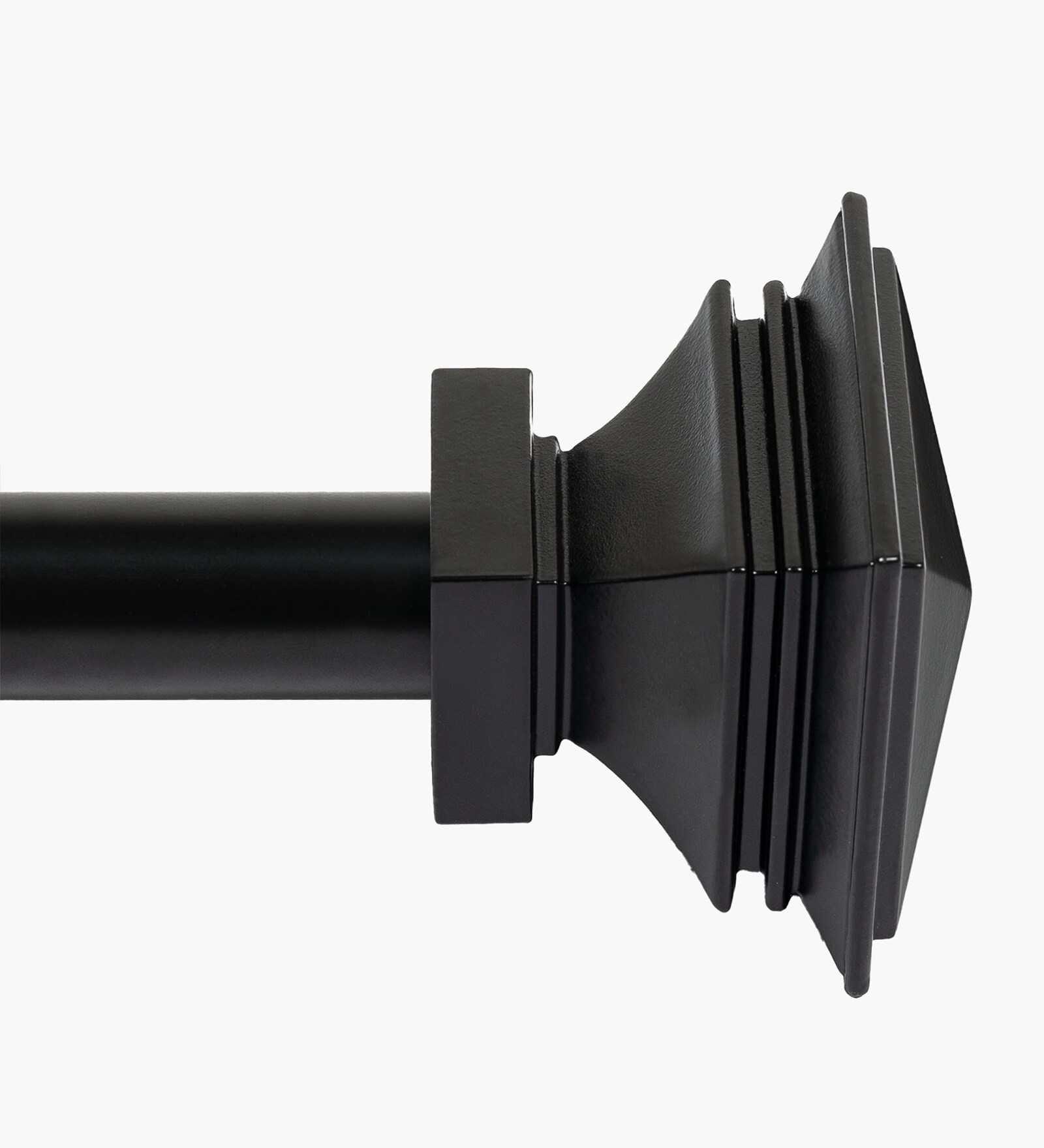 Black Adjustable Curtain Rod with Brackets (25MM Diameter)