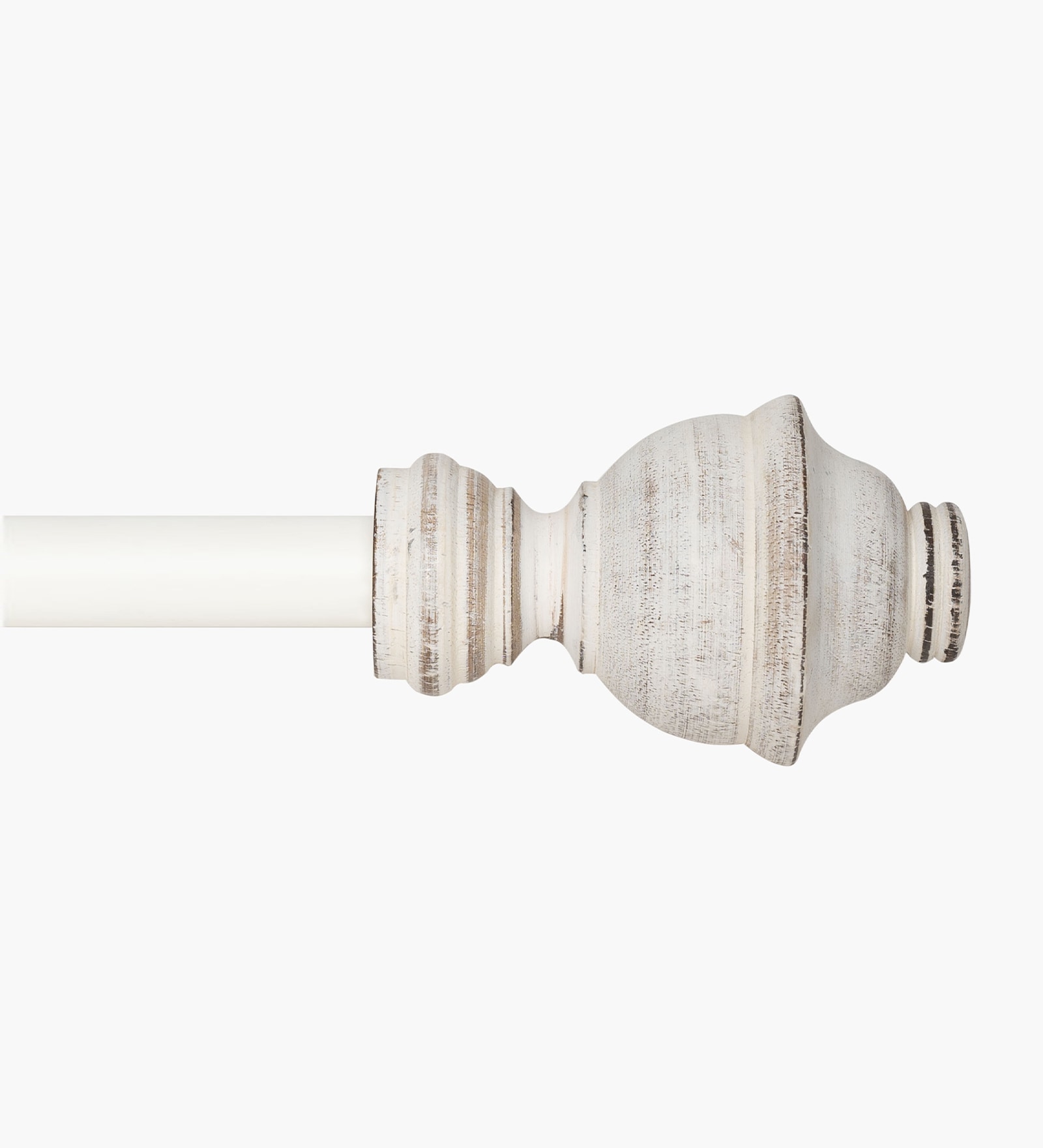 Ivory Adjustable Curtain Rod with Brackets Iron Pipe with Cambria Finials (19MM Diameter)