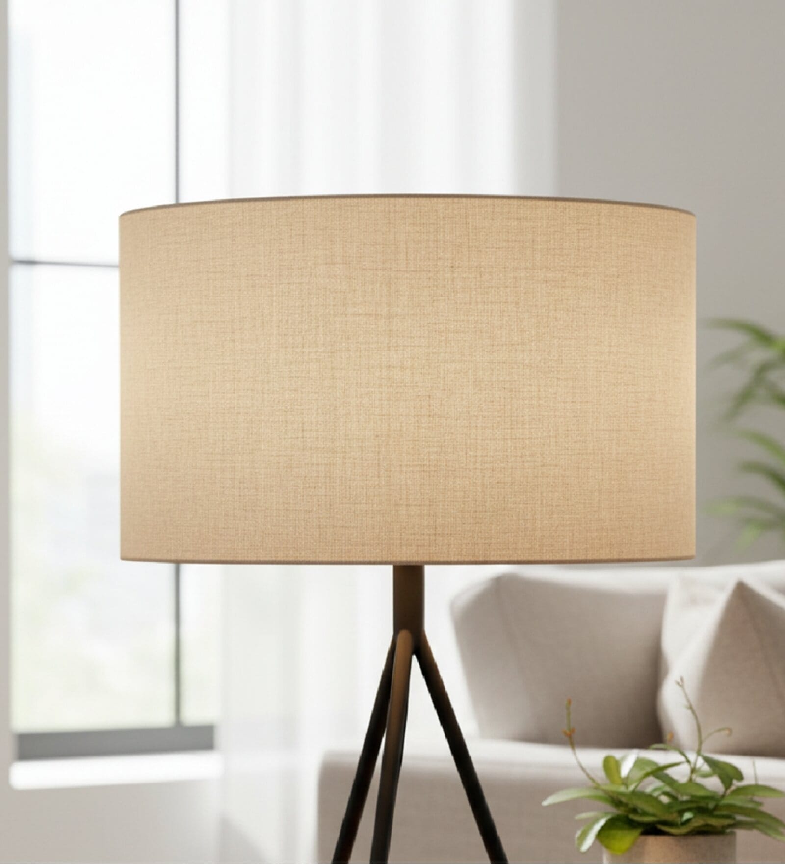 18-Inch Premium Jute Fabric Drum Lampshade