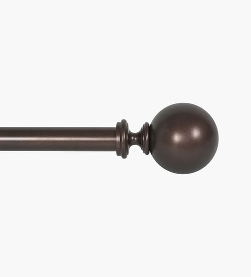 Brown Adjustable Curtain Rod with Brackets (25MM Diameter)