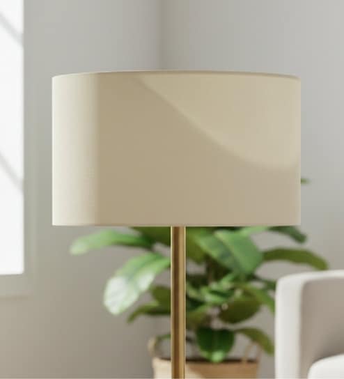 18-Inch Cream Fabric Drum Lampshade