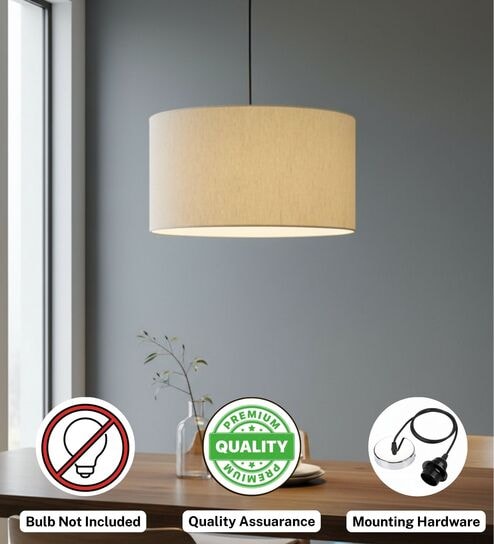 btr crafts 18-Inch Flex Fabric Drum Pendant Light, Modern Hanging Ceiling Lamp for Living Room, Bedroom, Dining Room & Home Decor, Silver Canopy-picture-21