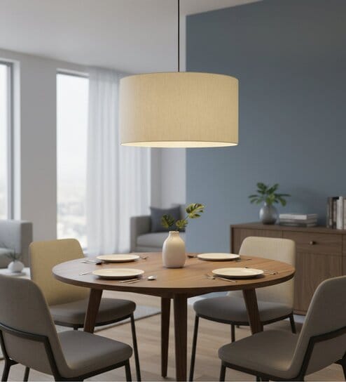 18-Inch Flex Fabric Drum Pendant Light, Modern Hanging Ceiling Lamp