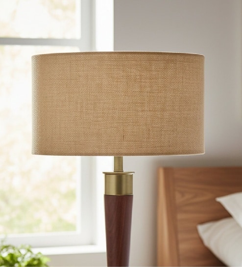 18-Inch Natural Jute Fabric Drum Lampshade