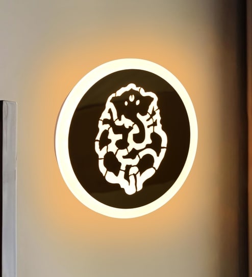 18W LED Ganesha Wall Lamp | Modern Light for Temple, Bedroom & Living Room | 3 Color Modes (Warm, Natural, Cool White) | Elegant Home D cor Lamp with 1Year Warranty