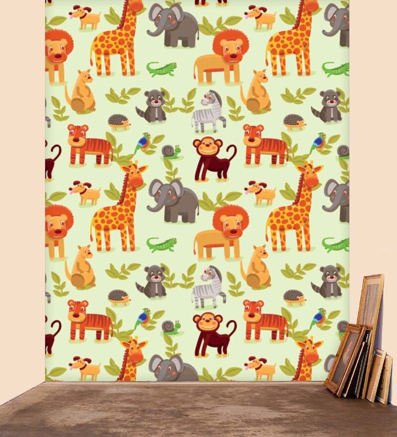 Baby Animal Pattern Cute Safari Jungle Print Rainbow Pastel Texture Girl  And Boy Prints Kids Scandinavian Background Cartoon Seamless Vector Textile  Wrapping Paper Nursery Wallpaper Stock Illustration  Download Image Now   iStock