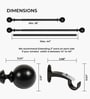 Black Adjustable Curtain Rod with Brackets (25MM Diameter)