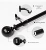 Black Adjustable Curtain Rod with Brackets (25MM Diameter)