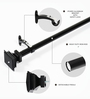 Black Adjustable Curtain Rod with Brackets (25MM Diameter)