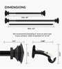 Black Adjustable Curtain Rod with Brackets (25MM Diameter)