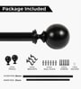 Black Adjustable Curtain Rod with Brackets (25MM Diameter)
