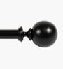 Black Adjustable Curtain Rod with Brackets (25MM Diameter)