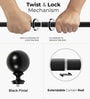 Black Adjustable Curtain Rod with Brackets (25MM Diameter)