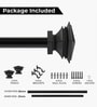 Black Adjustable Curtain Rod with Brackets (25MM Diameter)