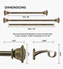 Brass Adjustable Curtain Rod with Brackets (25MM Diameter)