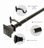 Bronze Adjustable Curtain Rod with Brackets (25MM Diameter)