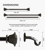 Bronze Adjustable Curtain Rod with Brackets (25MM Diameter)
