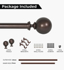 Brown Adjustable Curtain Rod with Brackets (25MM Diameter)