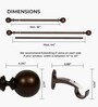 Brown Adjustable Curtain Rod with Brackets (25MM Diameter)