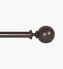 Brown Adjustable Curtain Rod with Brackets (25MM Diameter)