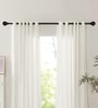 Black Adjustable Curtain Rod with Brackets Iron Pipe with Jason Finials (25MM Diameter)