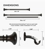 Bronze Adjustable Curtain Rod with Brackets Iron Pipe with Vaso Finials (25MM Diameter)